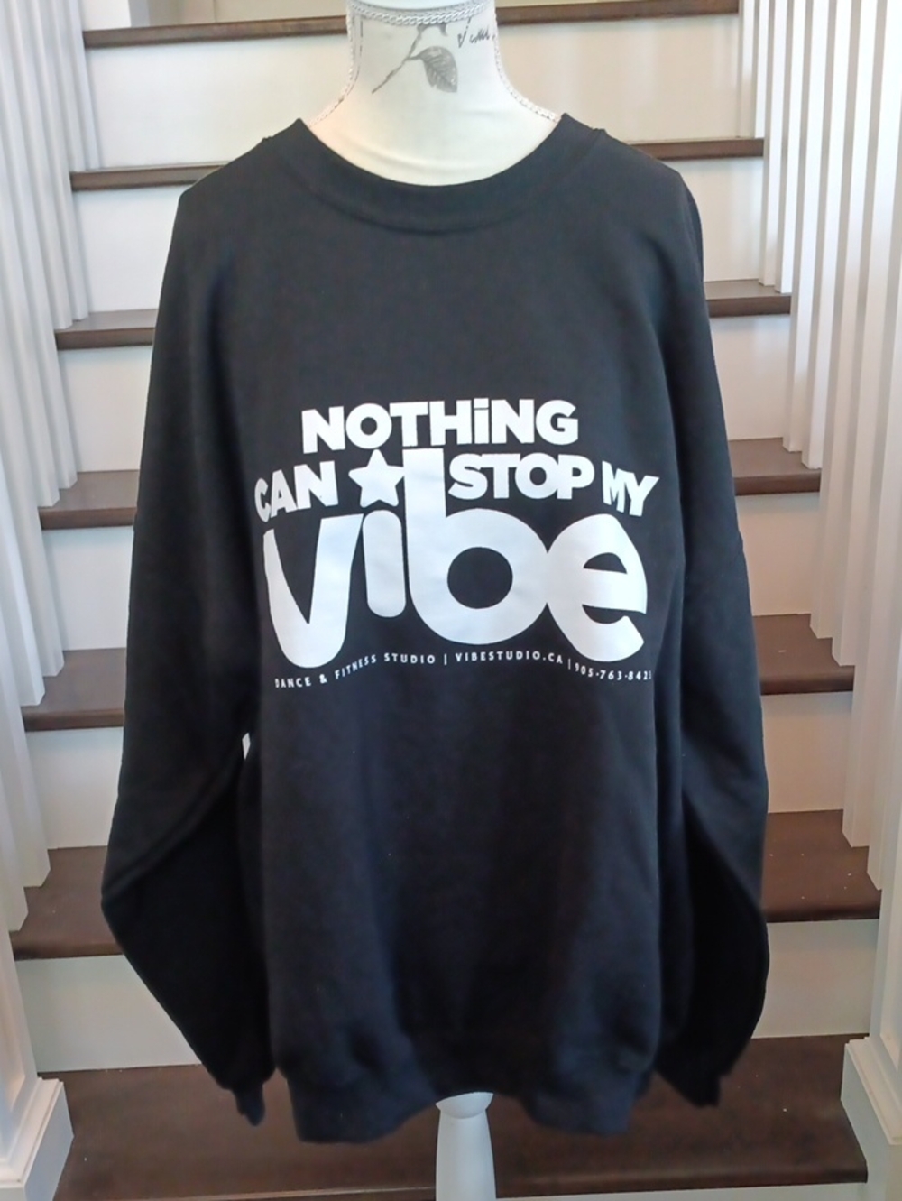 + Nothing Can Stop My Vibe Black Graphic Gildan Sweatshirt